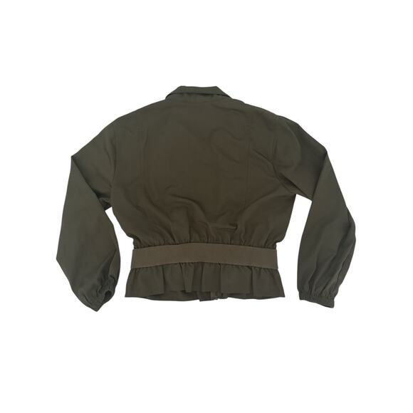 Frame Pintuck Bomber Women’s Small Army Green Zip Up - Picture 3 of 13